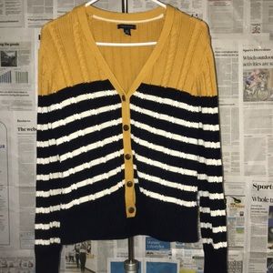 Tommy Hilfiger Long Sleeve Button Up Sweater Vneck